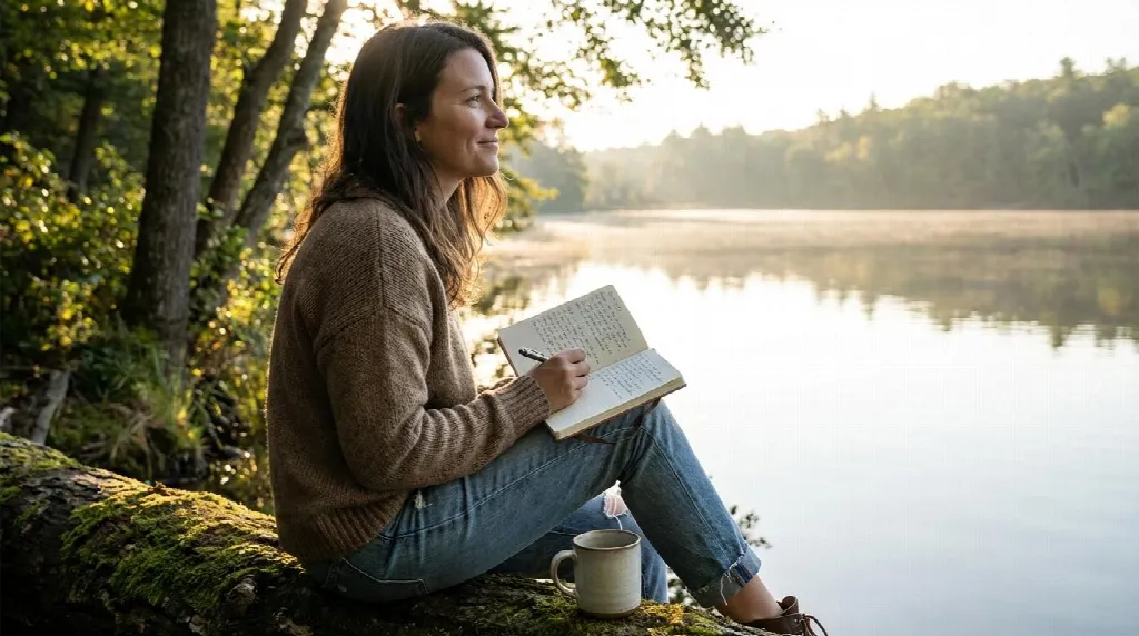 Person reflecting on recovery and healthy coping strategies